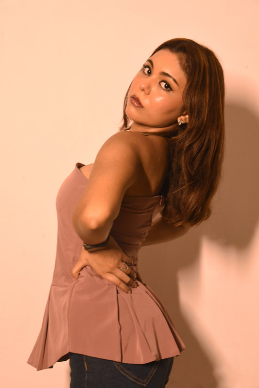 Dusty Rose Peplum Top