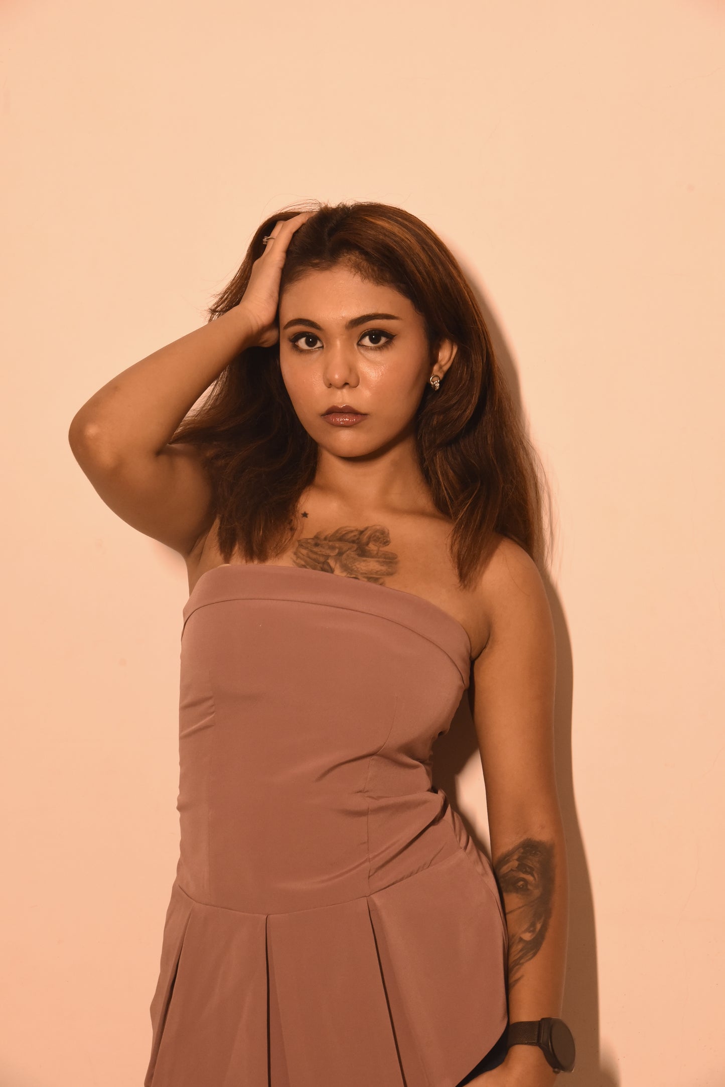 Dusty Rose Peplum Top